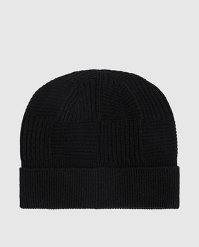Bottega Veneta Black cap made of wool and cashmere 708689V29M0