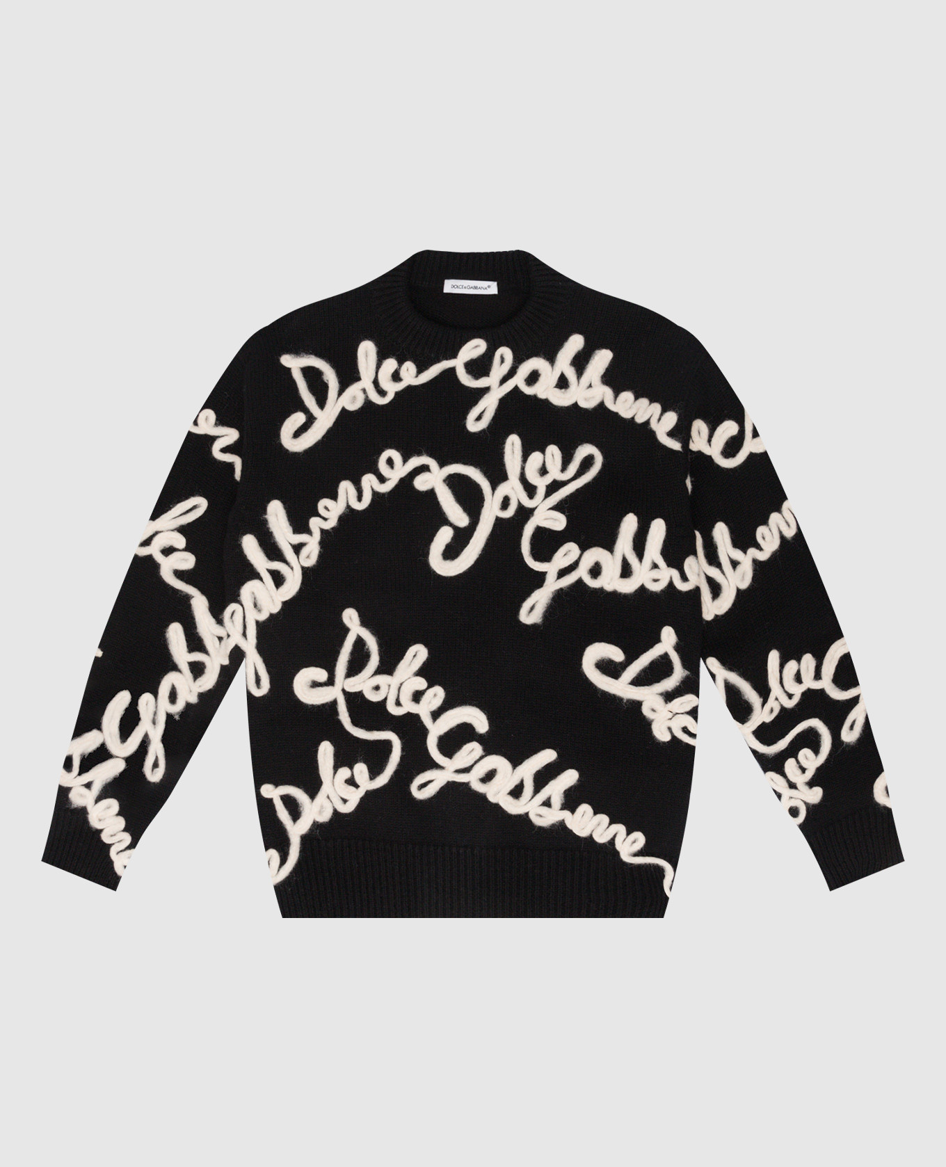 

Children's black wool jumper with logo Dolce&Gabbana, Черный