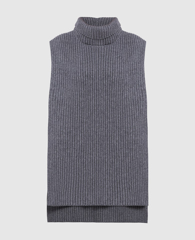 ベスト JIL SANDER / 22aw Cashmere Wool Blend Knit Vest/32/BRW/J02GP0049J14512 Jil Sander - Gray vest made of wool J02NC0166J14511 - shop with