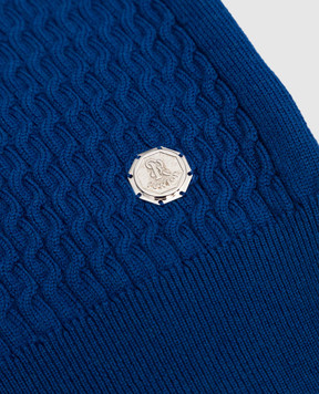 Stefano Ricci Children's blue jumper made of wool in a textured pattern K808000G01Y16480