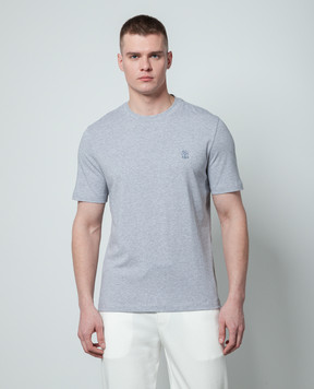 Brunello Cucinelli Gray t-shirt with logo emblem print M0B138440