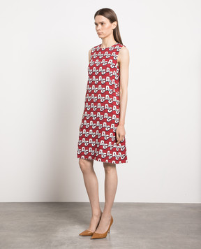 Dolce&Gabbana Red dress with logo print F65H0TFSRKQ