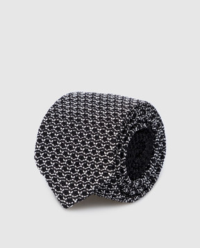 Stefano Ricci Children's black silk tie in a pattern YCRMTSR8189
