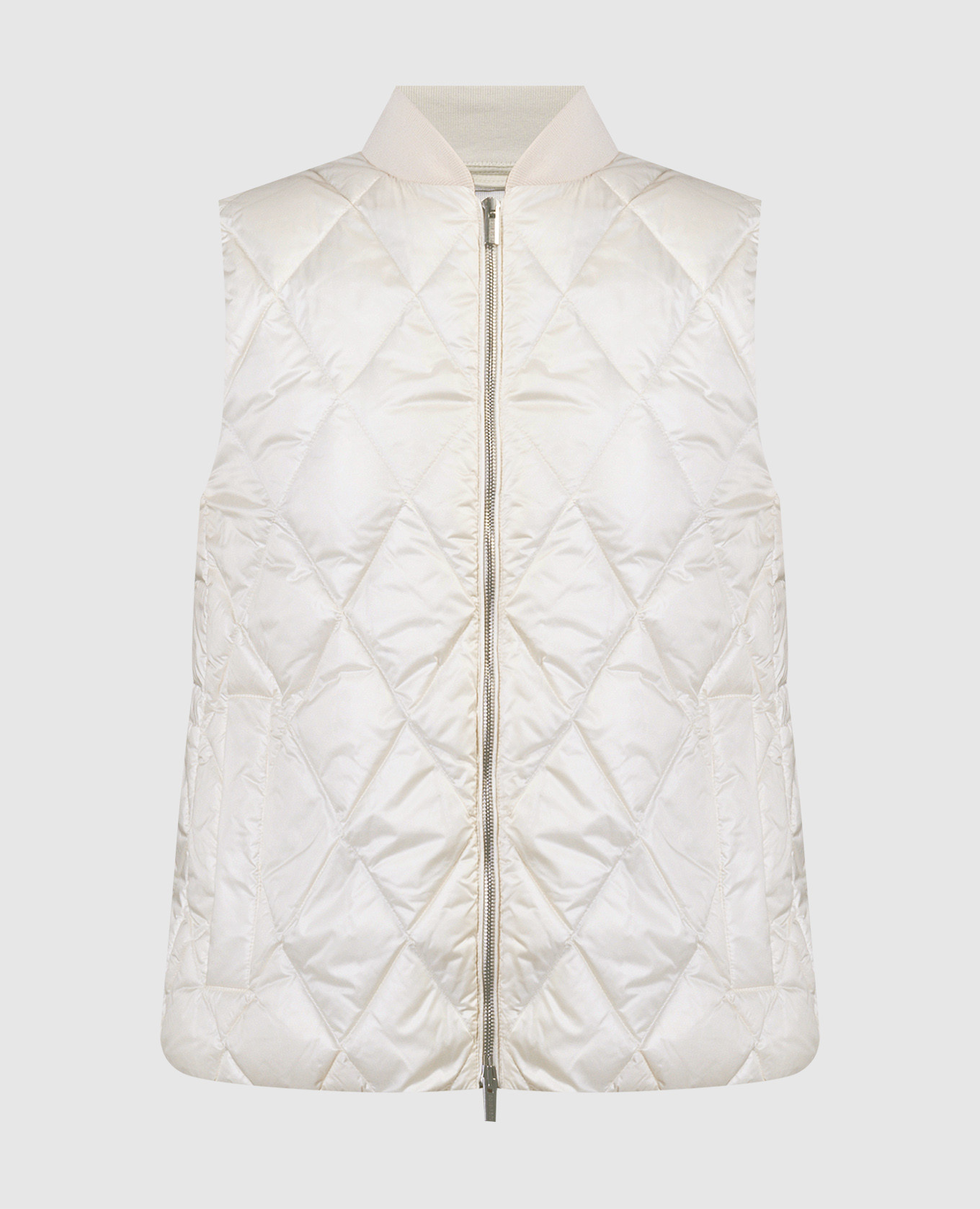 

White quilted down vest with monil chain Peserico
