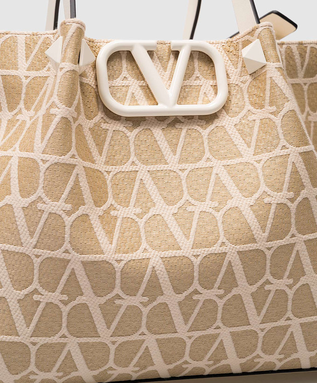 Valentino - Beżowa wzorzysta torba typu Toile Iconographe