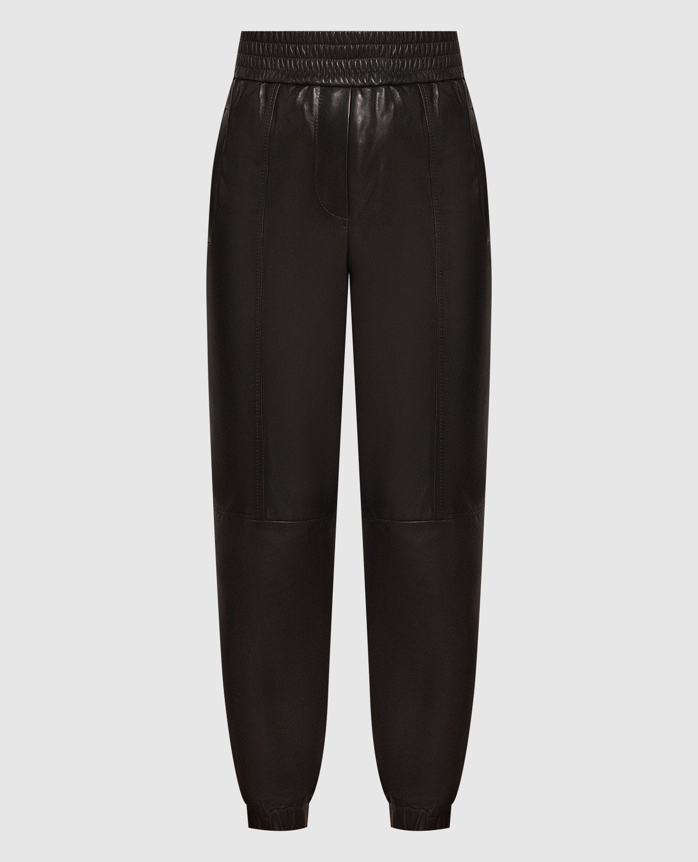 Reducere Brunello Cucinelli Black Leather Joggers