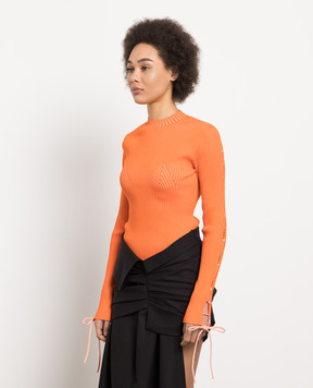Off-White Orange striped jumper OWHE095S23KNI001