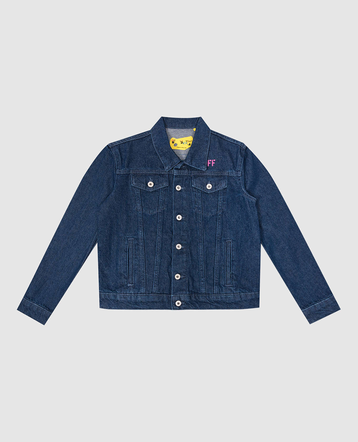 Children's blue denim jacket with a print off-white