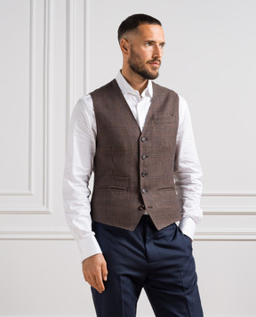Brunello Cucinelli Brown waistcoat in Windsor check MQ4151998