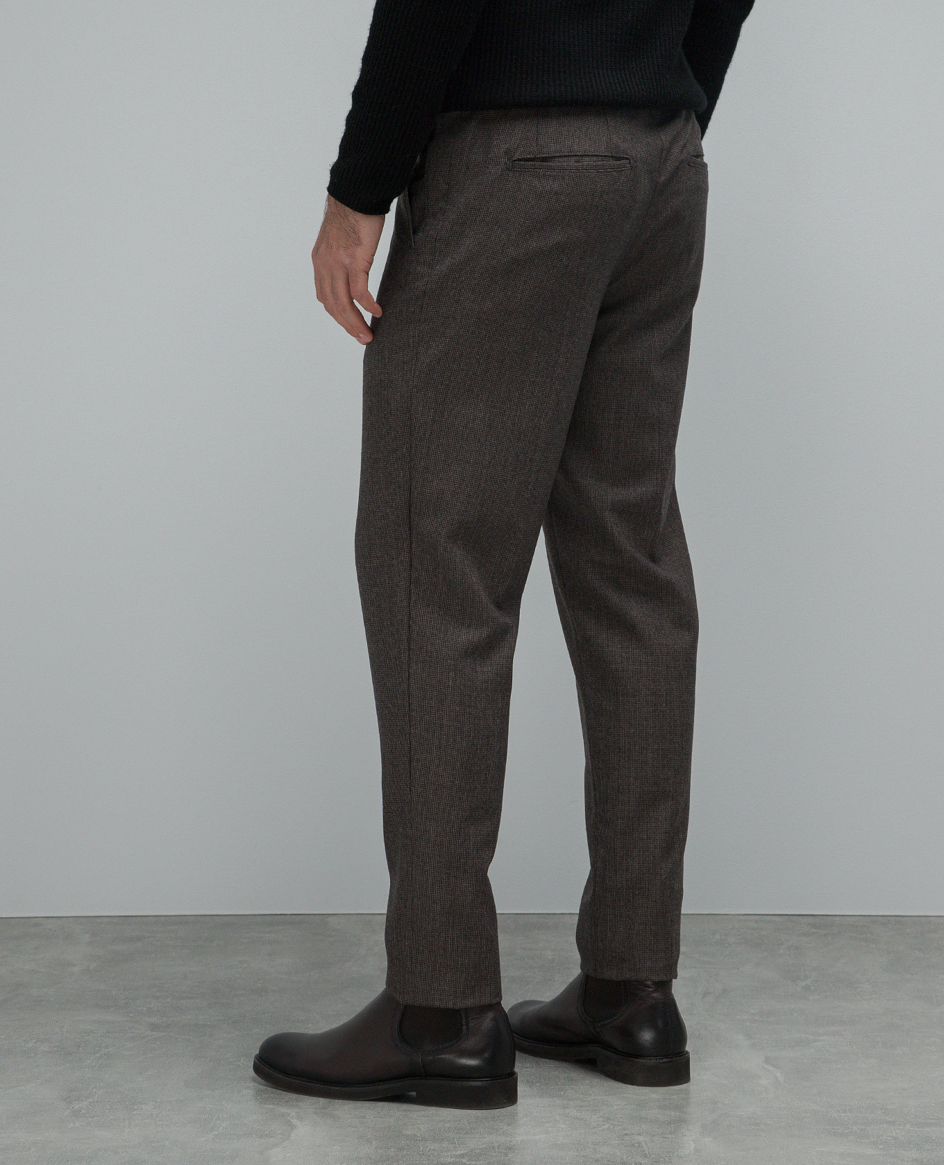 Chiaiam brown wool and cashmere patterned trousers Marco Pescarolo 4