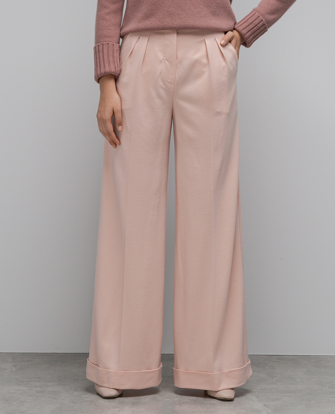 Faraday high rise wool trousers in pink Max Mara 3