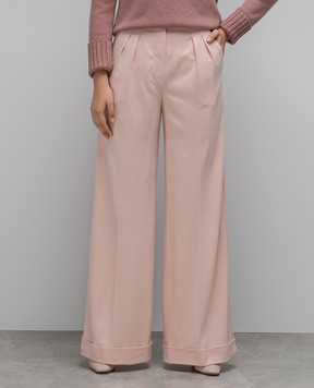 Max Mara Faraday high rise wool trousers in pink FARADAY
