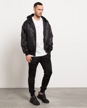 Dolce&Gabbana Black joggers with metallic logo GVXQHTHU7B0
