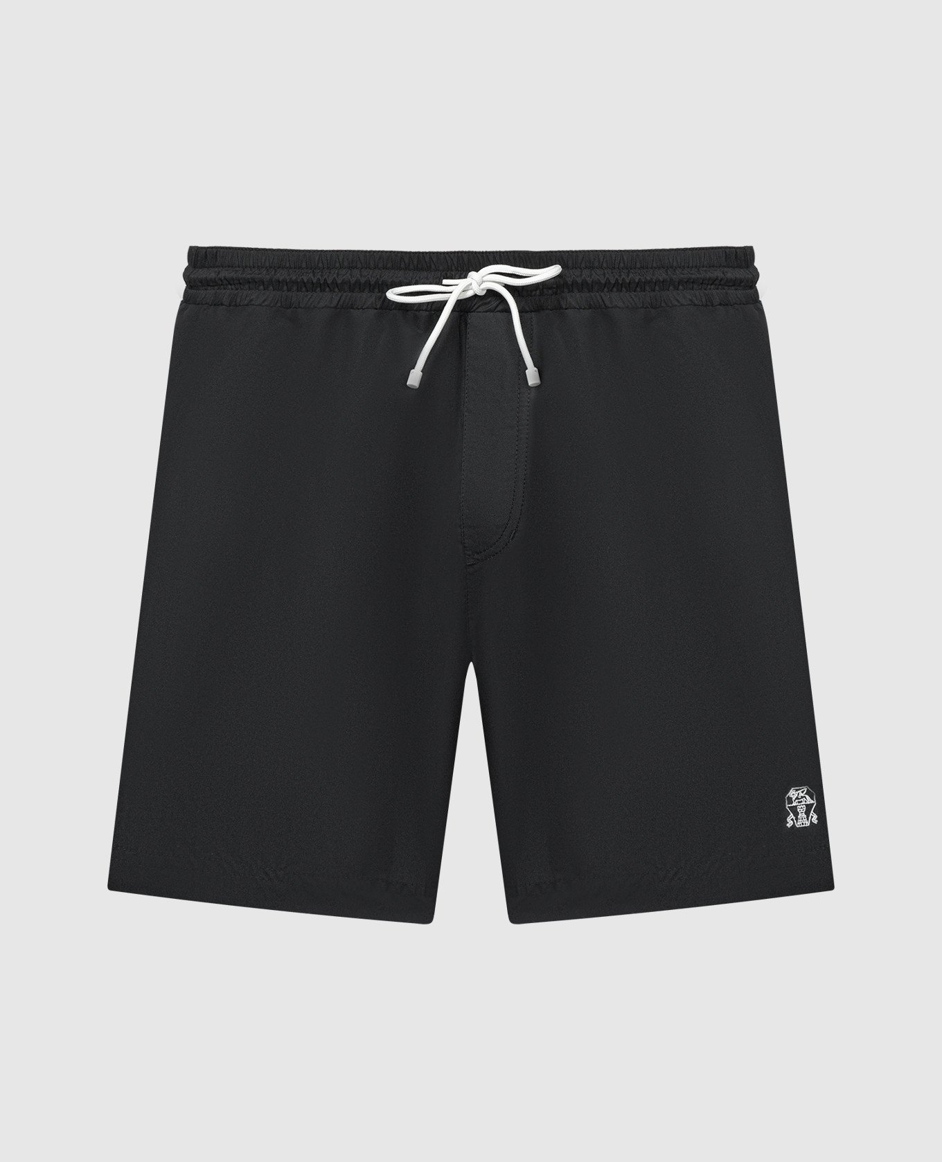 Brunello Cucinelli Black logo swim shorts