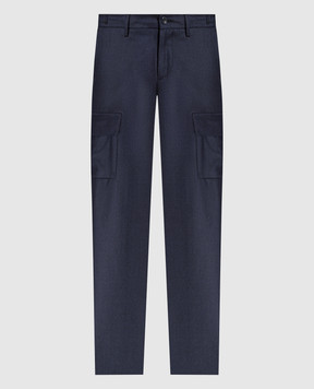 Marco Pescarolo Pompei blue checkered wool cargo POMPEI48PR3