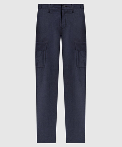 Pompei blue checkered wool cargo