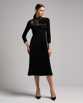 Ermanno Scervino Black pleated dress D432Q308ODX