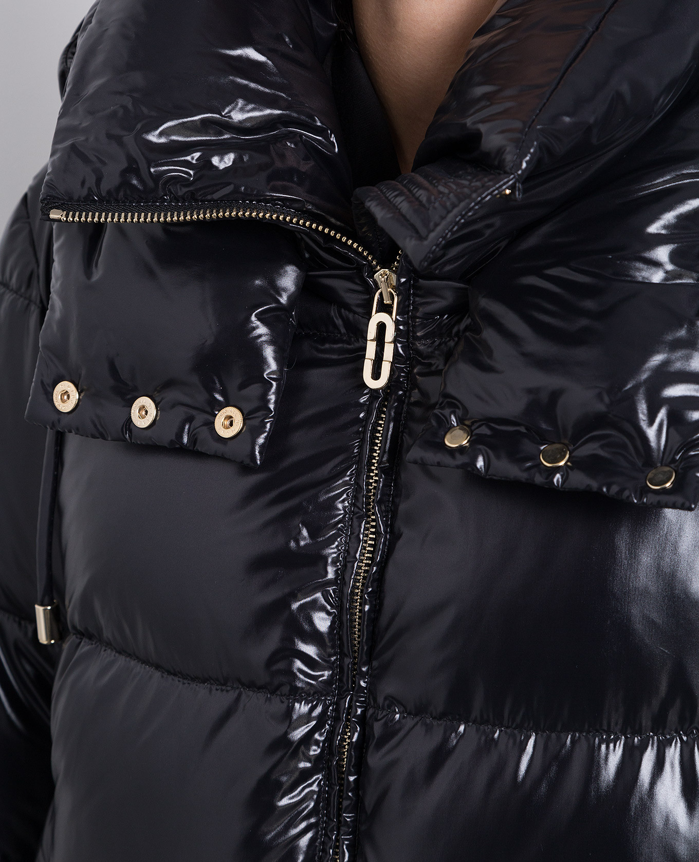 Black down jacket with logo Stilnology 5