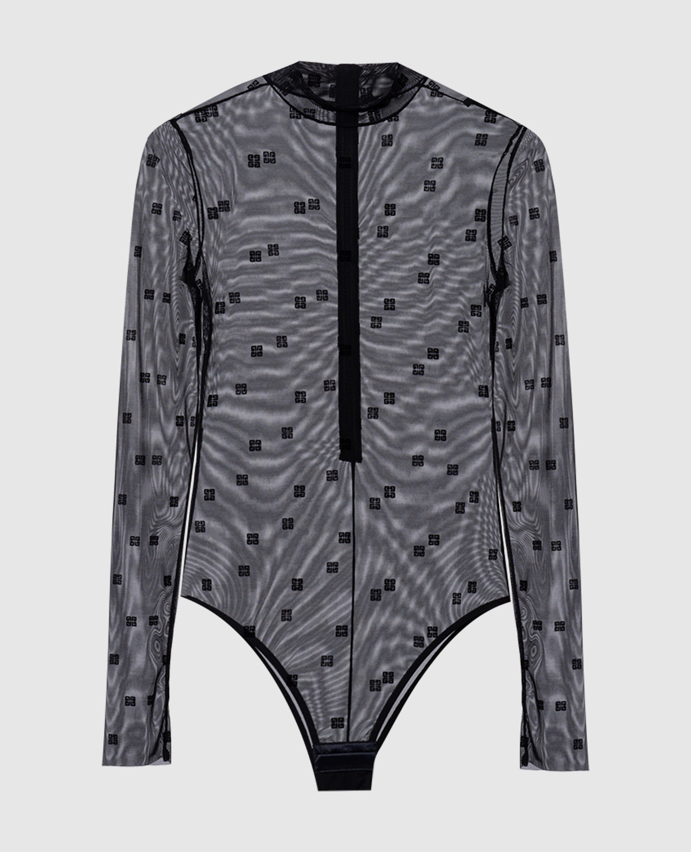 Givenchy - Black bodysuit with textured 4G logo pattern BWB01G30ND 