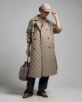 Brunello Cucinelli Beige double-breasted quilted trench coat MH5049672