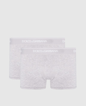 Dolce&Gabbana A set of gray boxer briefs with a logo pattern M9C07JONN95