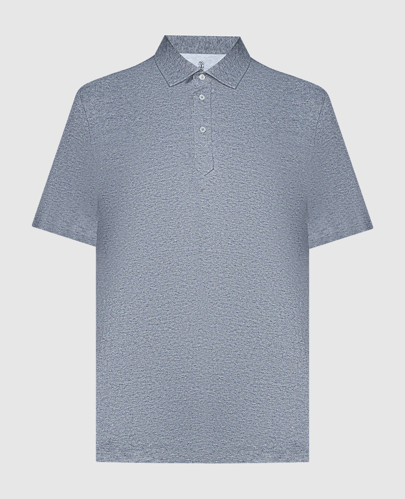 

Blue melange polo shirt with linen Brunello Cucinelli