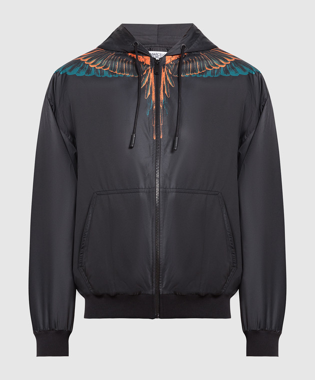 Marcelo Burlon ボンバージャケット Marcelo Burlon - Black jacket with LINES WINGS print