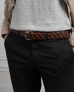 Brunello Cucinelli Brown leather belt MAUEC327