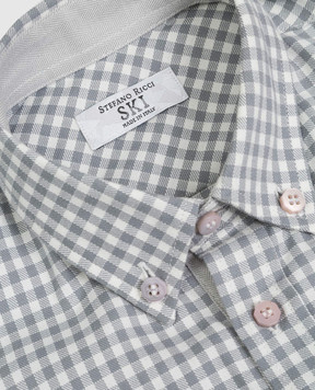 Stefano Ricci Children's gray checked shirt YAC6S00010L823