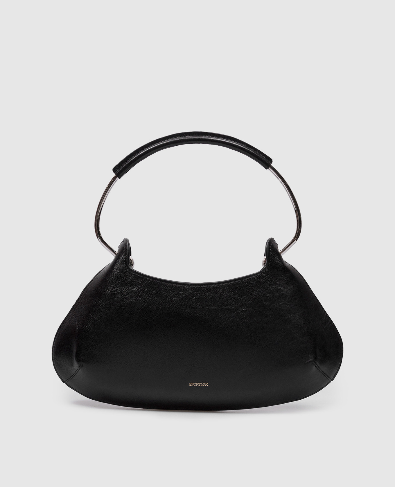

CAJU Logo Black Leather Hobo Bag Max Mara Sportmax
