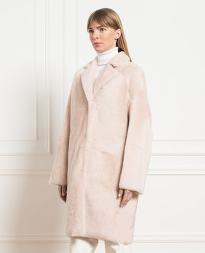 Yves Salomon Pink sheepskin coat 22WYM60594MERL3238