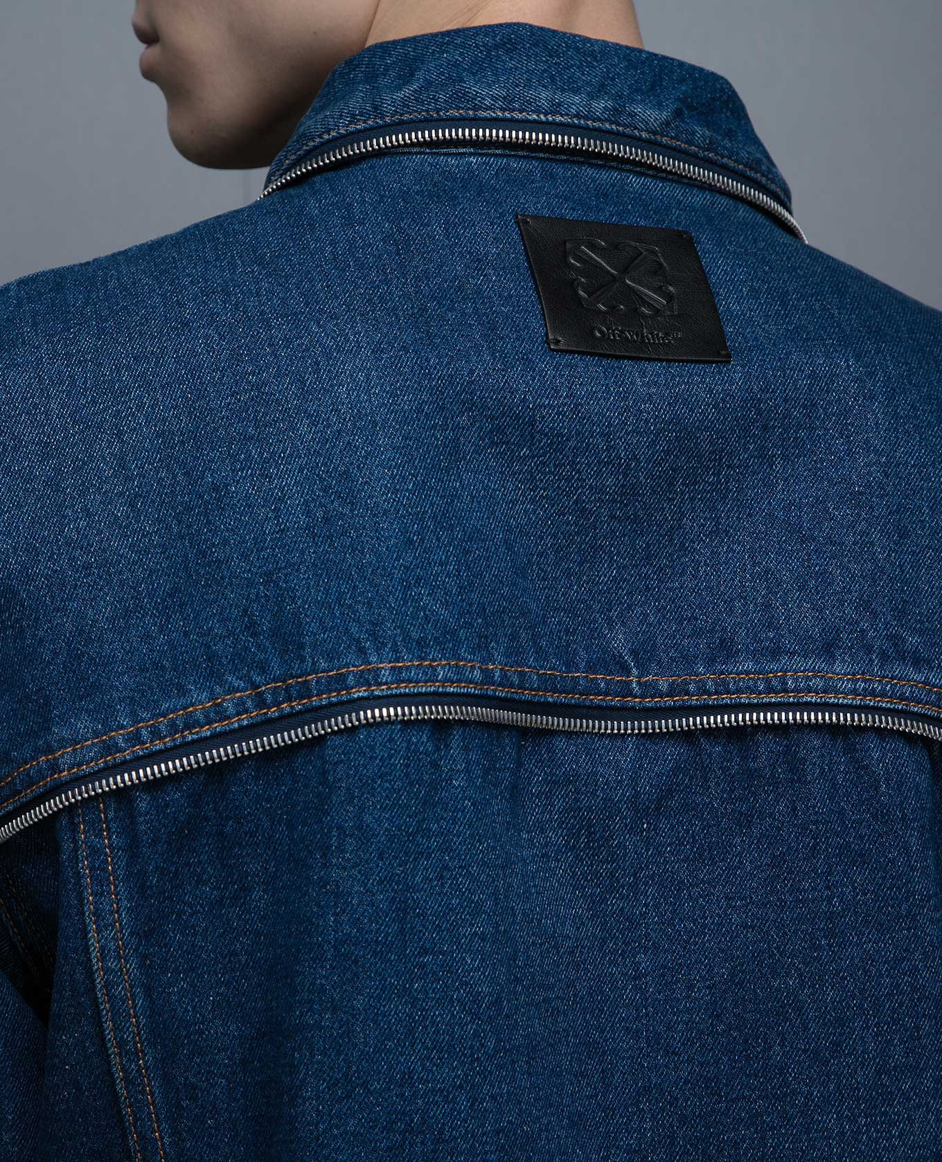 Blue denim jacket with a distressed effect Off-White 5