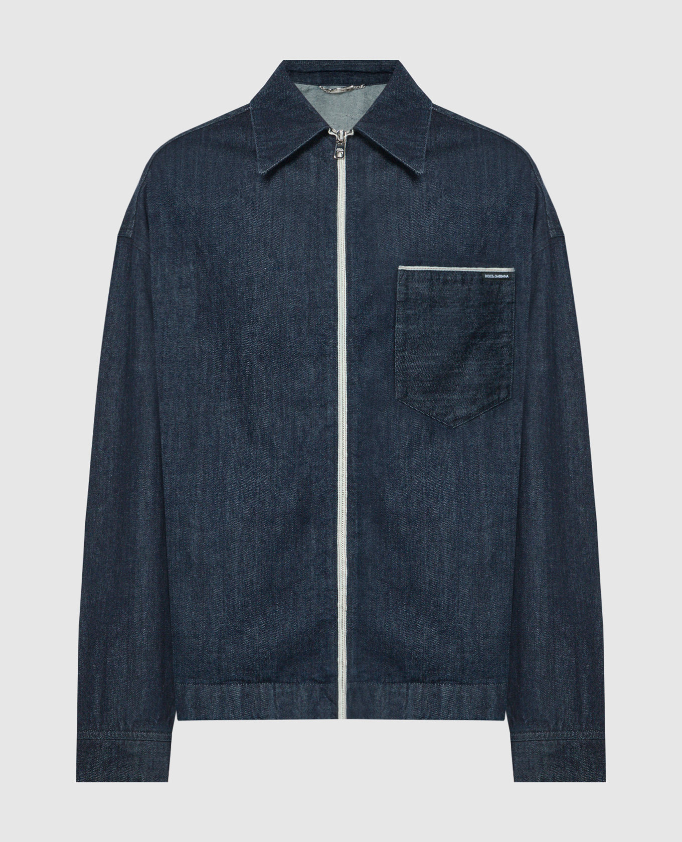 

Blue denim jacket with logo patch Dolce&Gabbana