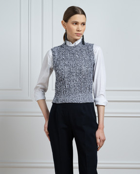 Peserico Gray vest with sequins S98122F059110B