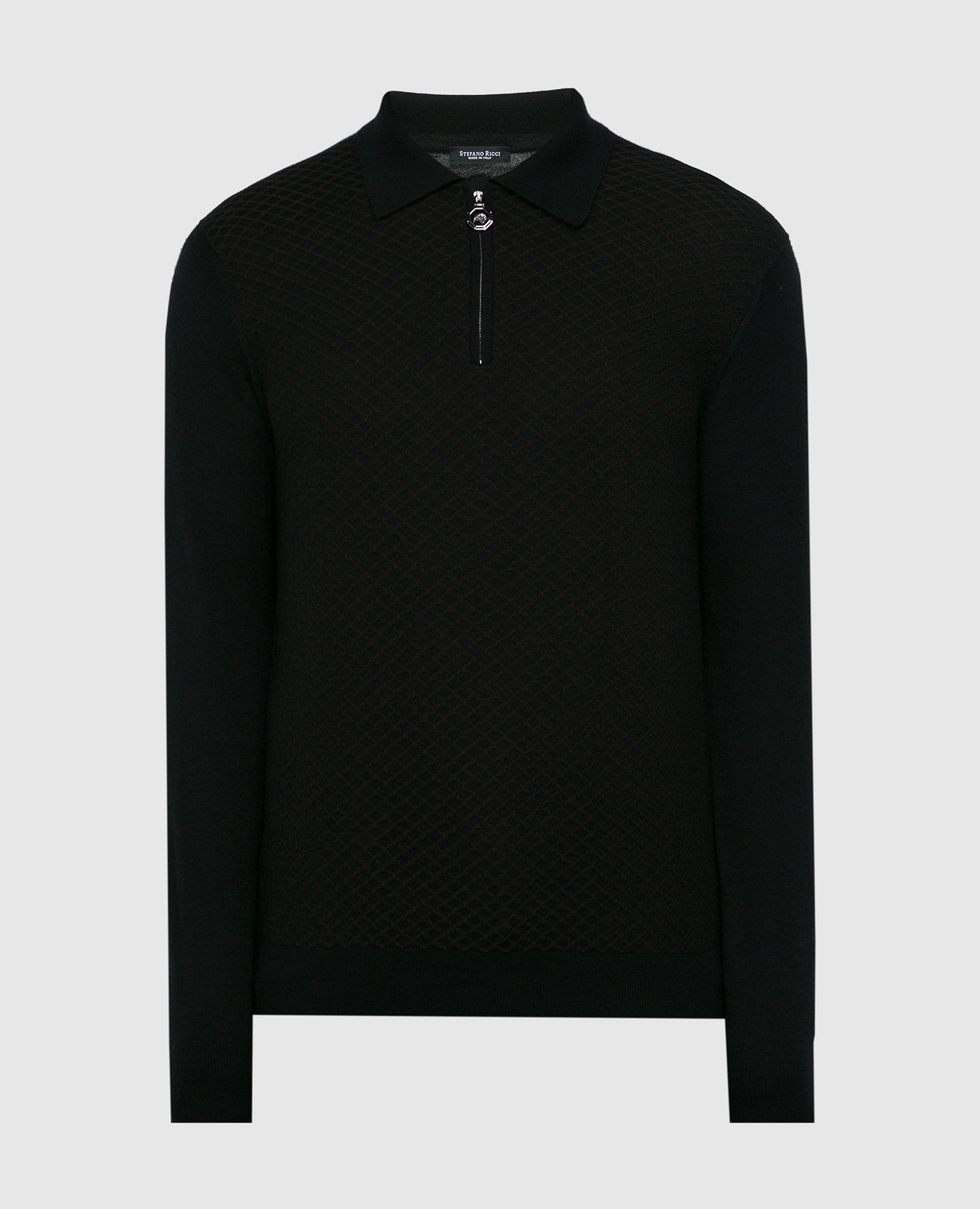 

Black patterned cashmere and silk jumper Stefano Ricci
