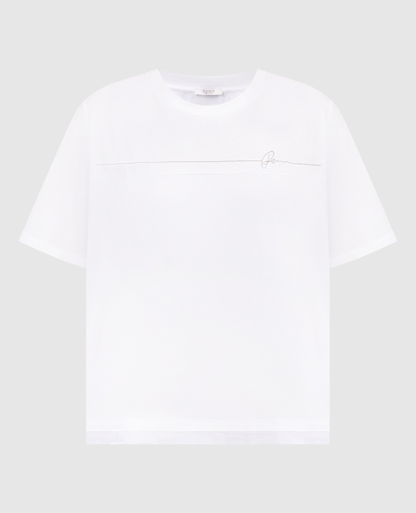 

White t-shirt with monil chain Peserico