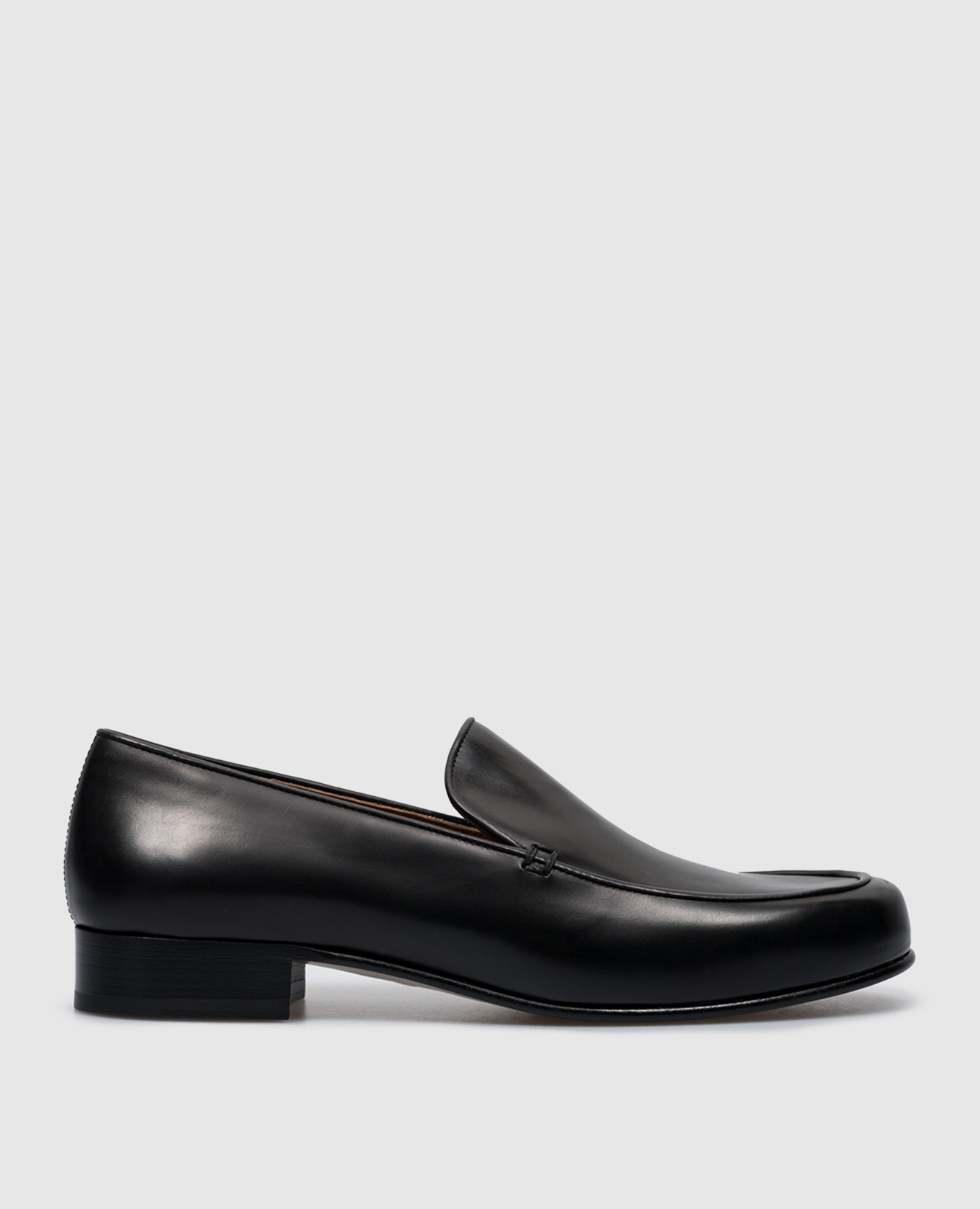 Flynn black leather loafers the row