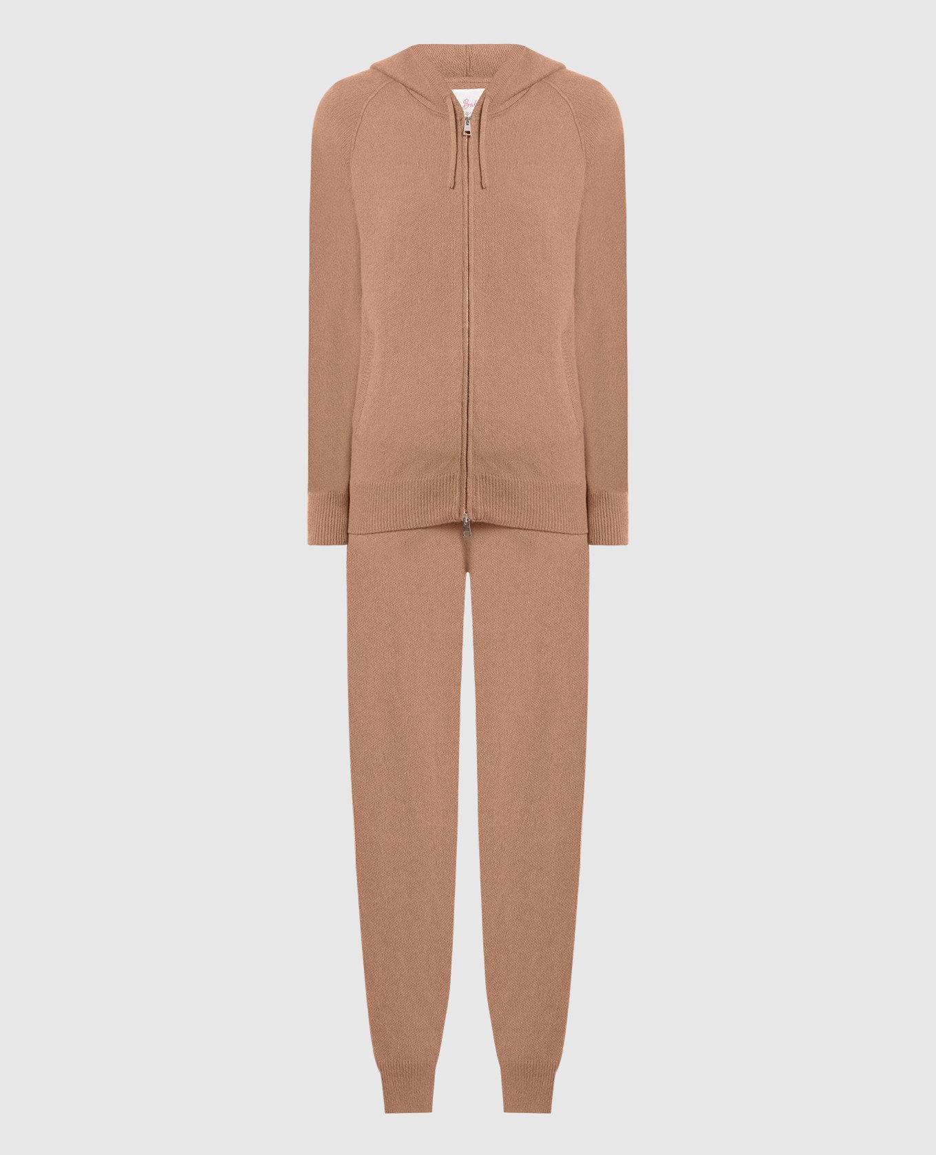 Babe Pay Pls Brown cashmere tracksuit