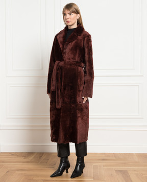 Yves Salomon Brown two-sided sheepskin coat 21WYM60417MERL3446