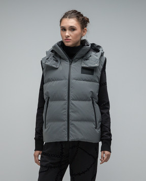 Mackage Hugh-Rf Logo Down Vest in Gray HUGHRF