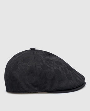 Stefano Ricci Children's black cap with metal logo emblem. YVF2019P22000J