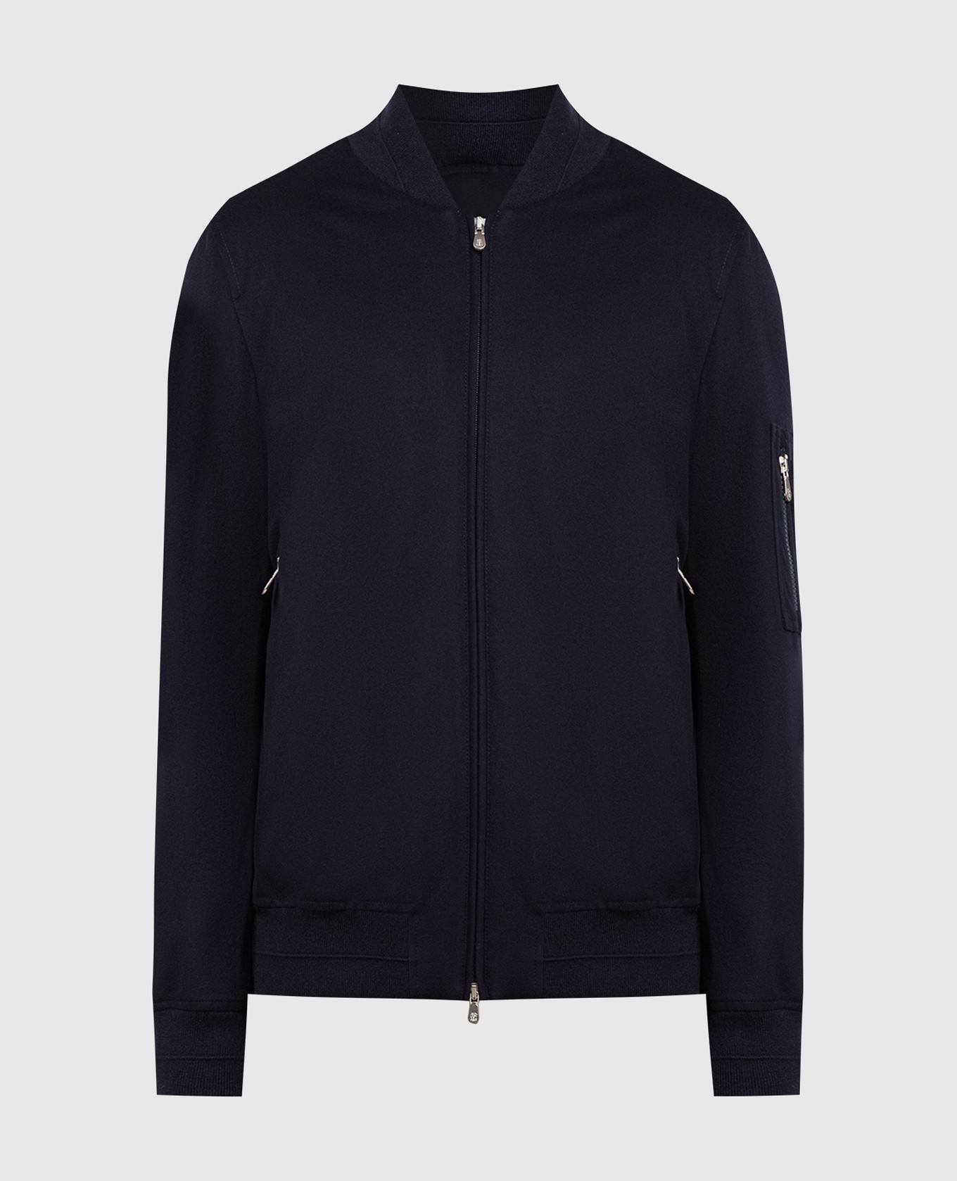Blue bomber jacket made of wool brunello cucinelli