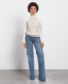Balmain White jumper with glitter BF1KF050MC98