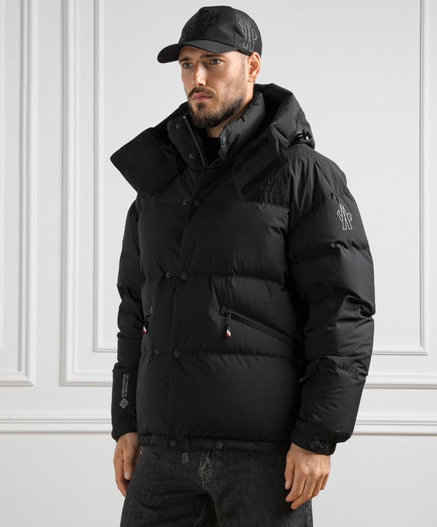 Moncler Grenoble - Black Coraia down jacket with textured logo 1A00020549FA  - buy with Czech Republic delivery at Symbol