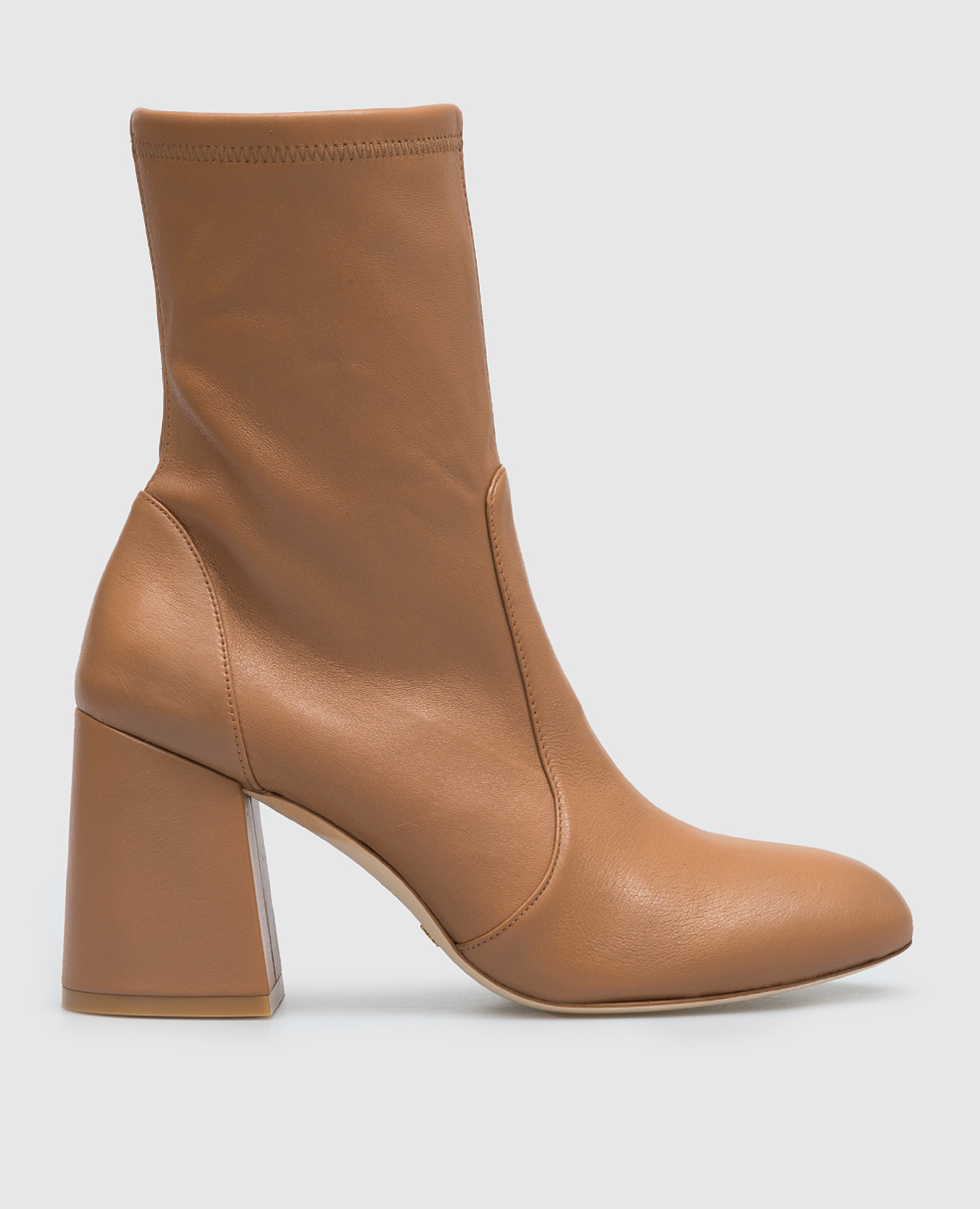 Flareblock brown leather ankle boots stuart weitzman