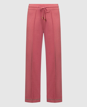 Rindi Pink cashmere pants with monil chain DO277P23