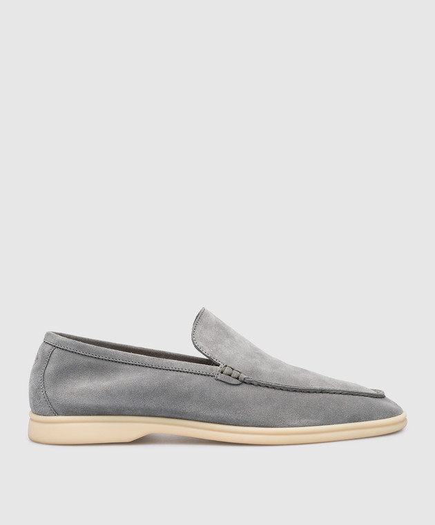 Loro Piana Summer walk グレー スリッポンローファー Loro Piana - Summer Walk gray suede slippers FAE8124 - shop with