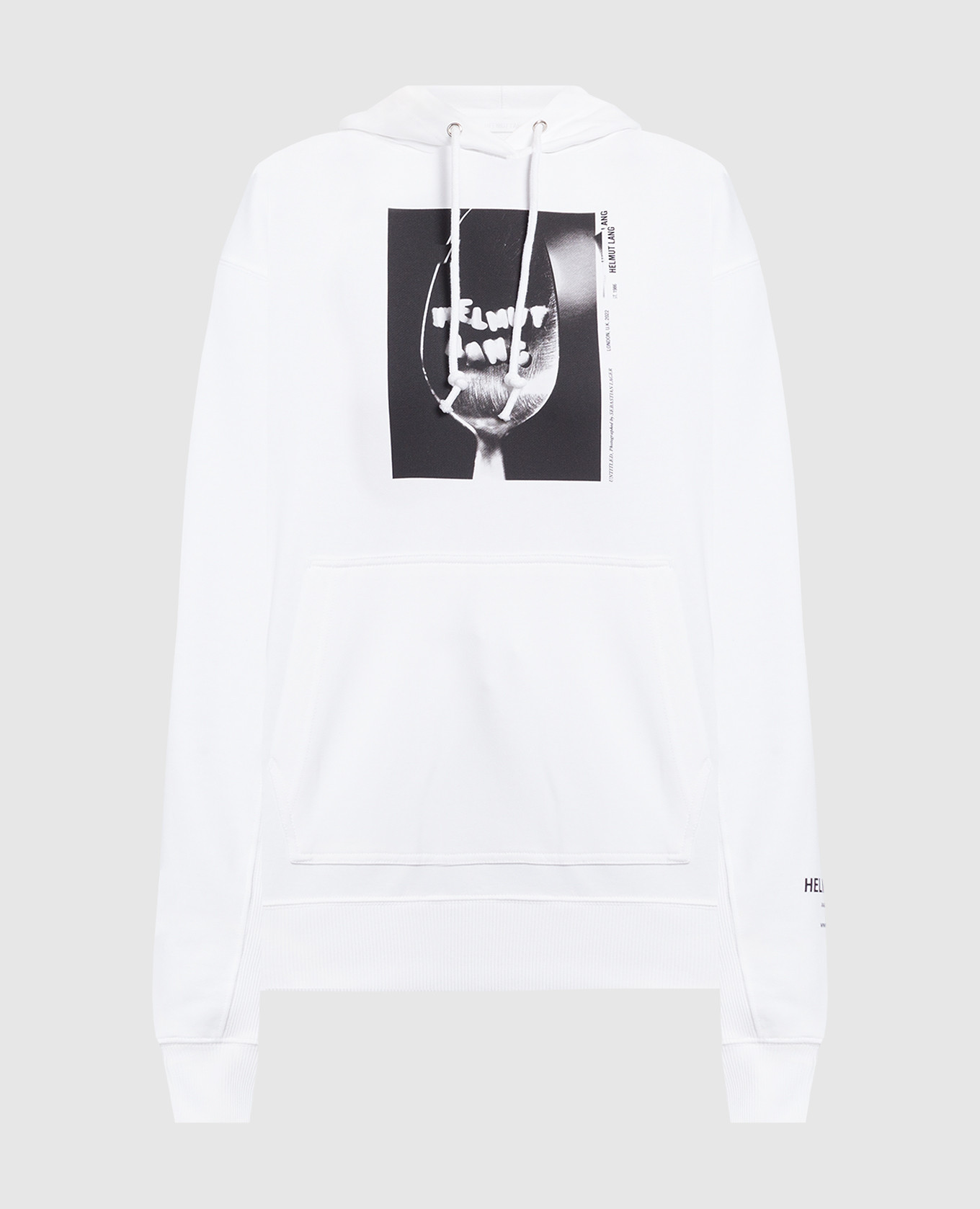 

White hoodie with a print Helmut Lang