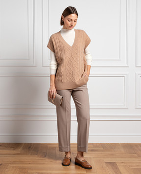 Ballantyne Brown vest made of wool in a pattern B1S1117W113