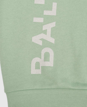 Balmain Children's green sweatshirt with a logo BT4P10Z0001